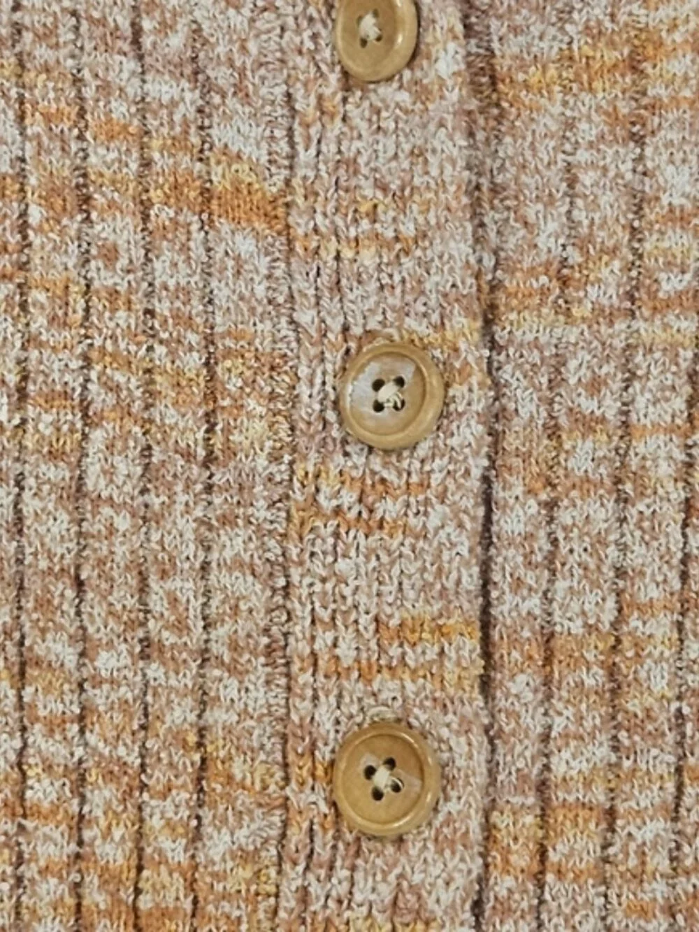 Madewell SZ S Button-Front Sleeveless Sweater Tee V-Neck Fitted Preppy Tan Knit - Picture 5 of 10